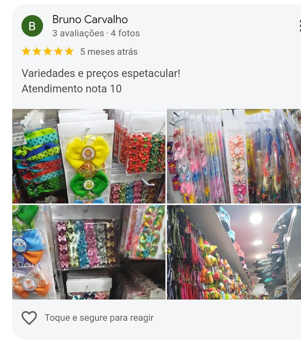 Avaliação 5 estrelas de Bruno Carvalho no Google