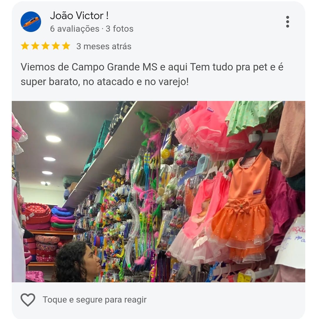 Avaliação 5 estrelas de João Victor no Google